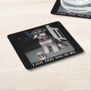 Ik Heb Die Hond In Me, Grappige Miniatuur Schnauze Kartonnen Onderzetters