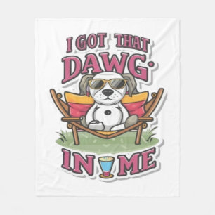 Ik heb die hond in me klassieke T-shirt (7) Fleece Deken