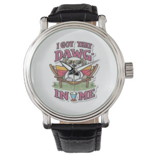 Ik heb die hond in me klassieke T-shirt (7) Horloge