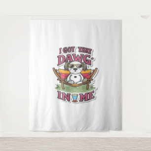 Ik heb die hond in me klassieke T-shirt (7) Wandkleed
