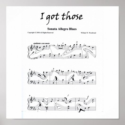 Ik heb die "Sonata Allegro Blues". Poster (Voorkant)