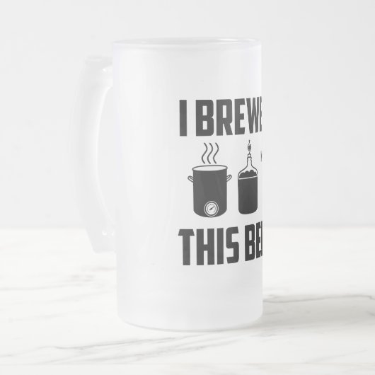 Ik heb dit bier gebrouwen! Bierkroes Matglas Bierpul (Voorkant links)