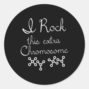 Ik heb dit extra chromosoom Down syndroom Awarene Ronde Sticker