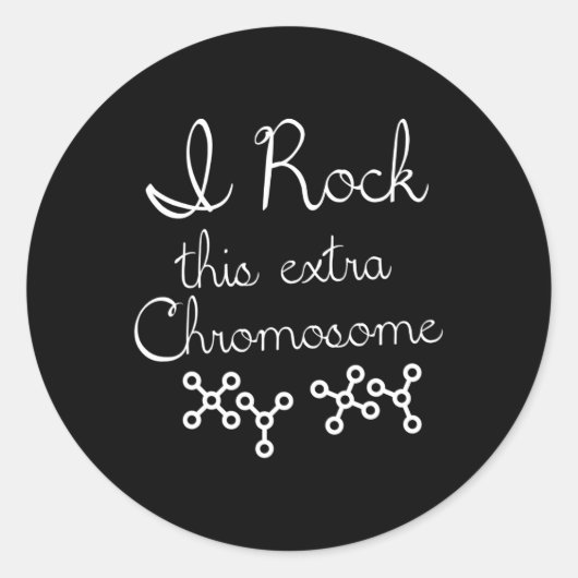 Ik heb dit extra chromosoom Down syndroom Awarene Ronde Sticker (Voorkant)