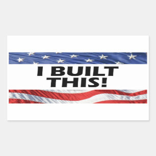 Ik heb dit gebouwd! rechthoekige sticker