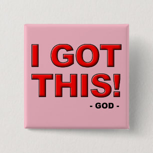 Ik Heb Dit God in Controle Christelijke Knoop Badg Vierkante Button 5,1 Cm