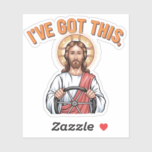 Ik heb dit - Grappig Jezus neemt het wiel Vinyl Sticker (Vel)