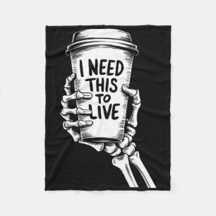 Ik heb dit nodig om koffie skelet hand te leven fleece deken