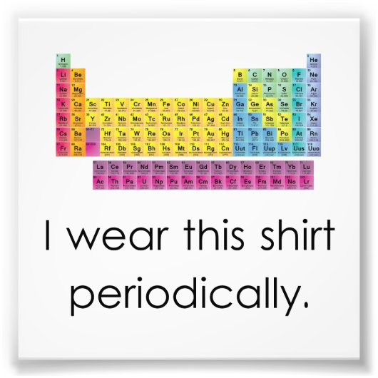 Ik heb dit Shirt periodiek Draag Foto Afdruk (Voorkant)