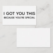 Ik heb dit voor je omdat je speciaal bent, bijlage (Voorkant / Achterkant)