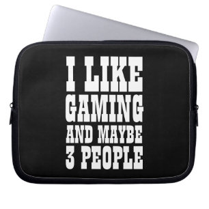 IK HEB DOL OP GAMEN EN MISSCHIEN 3 MENSEN  LAPTOP SLEEVE