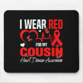 Ik heb Draag voor mijn neef Heart Disease Awarenes Muismat (Voorkant)