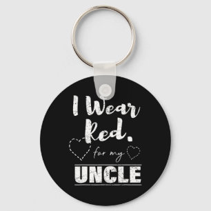 Ik heb Draag voor mijn Uncle Warrior Heart Disease Sleutelhanger