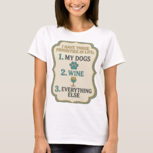 IK HEB DRIE PRIORITEITEN IN HET LEVEN 1 MIJN HONDE T-SHIRT
