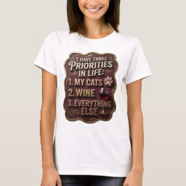 IK HEB DRIE PRIORITEITEN IN HET LEVEN 1 MIJN KATTE T-SHIRT