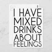IK HEB DRINKEN OVER GEVOELEN GEMENGD BRIEFKAART (Voorkant / Achterkant)