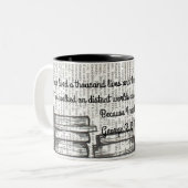 Ik heb duizend levens geleefd tweekleurige koffiemok (Voorkant links)