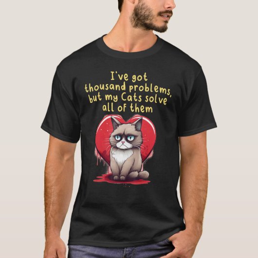 Ik heb duizend problemen, grappig katten kostuum t-shirt (Voorkant)