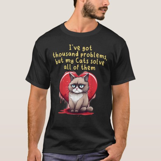 Ik heb duizend Problemen, grappig Katten Kostuum T-shirt (Voorkant)