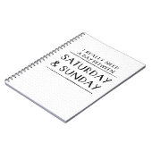 Ik heb echt een dag tussen zaterdag en zondag nodi notitieboek (Linkerzijde)