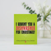 Ik heb een afwasmachine voor je gekocht voor Kerst Feestdagenkaart (Staand voorkant)