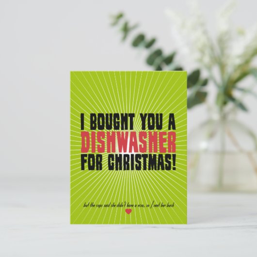Ik heb een afwasmachine voor je gekocht voor Kerst Feestdagenkaart (Staand voorkant)
