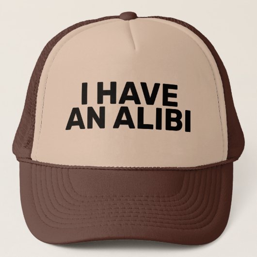 IK HEB EEN ALIBI TRUCKER HAT TRUCKER PET (Voorkant)