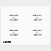 Ik heb een ark nodig. ovale sticker (Vel)