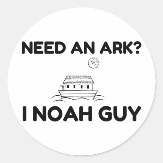 Ik heb een ark nodig. ronde sticker (Voorkant)