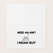 Ik heb een ark nodig. visitekaartje (Buitenkant ongevouwen)
