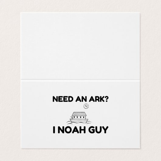 Ik heb een ark nodig. visitekaartje (Buitenkant ongevouwen)