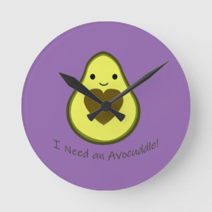 Ik heb een Avocado Avocuddle nodig Leuke Kawaii Ronde Klok
