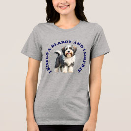 Ik heb een Bearded Collie-puppy gekust Tri-Blend Shirt