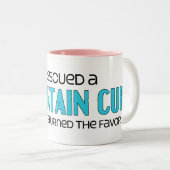 Ik heb een bergbeker gered (Mannelijke hond) Tweekleurige Koffiemok (Voorkant rechts)