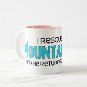 Ik heb een bergbeker gered (Mannelijke hond) Tweekleurige Koffiemok (Voorkant links)