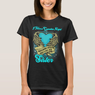 Ik heb een beschermengel die over me waakt en haar t-shirt