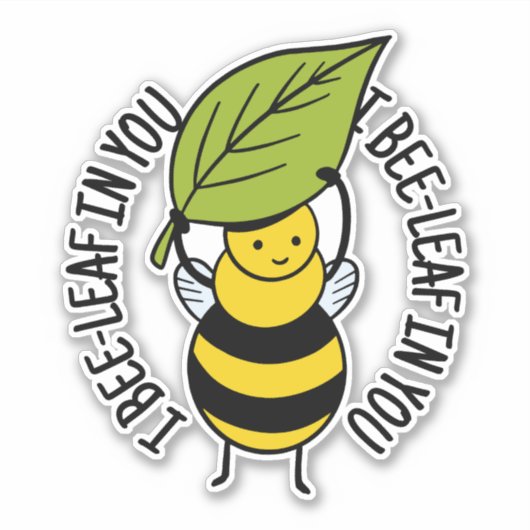 IK HEB EEN BIJENBLAD IN JE STICKER (Voorkant)