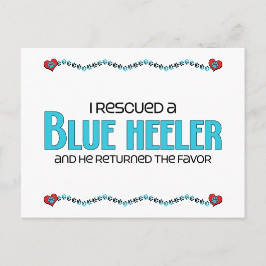 Ik heb een blauwe voeler gered (mannelijke hond) briefkaart (Voorkant)