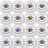 Ik heb een blindzicht oogbol naamplaatje pictogram sticker (Voorkant)