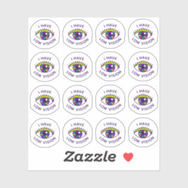 Ik heb een blindzicht oogbol naamplaatje pictogram sticker