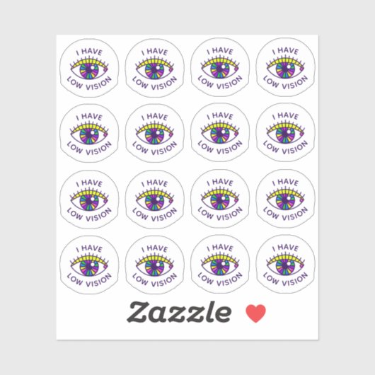 Ik heb een blindzicht oogbol naamplaatje pictogram sticker (Vel)