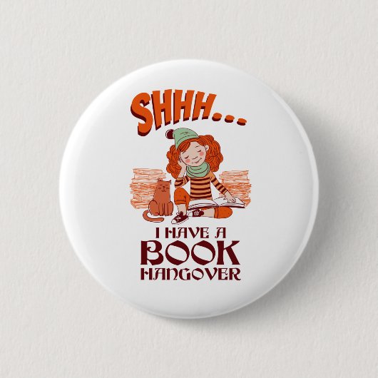 Ik heb een boek Hangover Funny Bookworm Ronde Button 5,7 Cm (Voorkant)