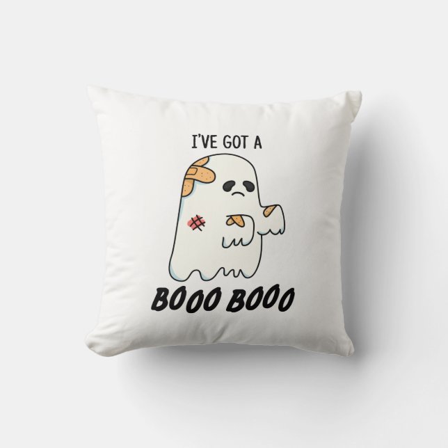 Ik heb een Boo Boo Grappige Halloween Ghost Pun Kussen (Voorkant)