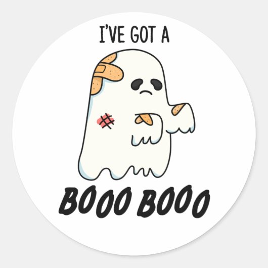 Ik heb een Boo Boo Grappige Halloween Ghost Pun Ronde Sticker (Voorkant)