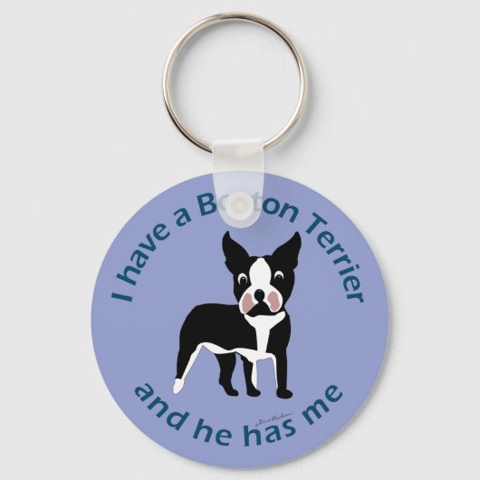 Ik heb een Boston Terrier Sleutelhanger (Voorkant)