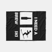 Ik heb een Brewski Grappige Bierdrinkende Skiloper Fleece Deken (Voorkant (Horizontaal))
