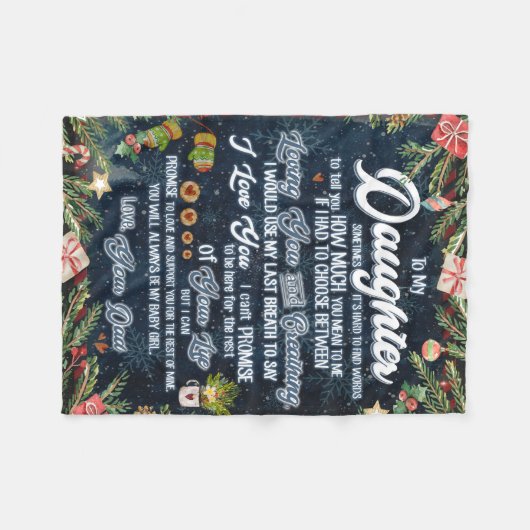 Ik heb een brief van papa aan mijn dochter geperso fleece deken (Voorkant (Horizontaal))