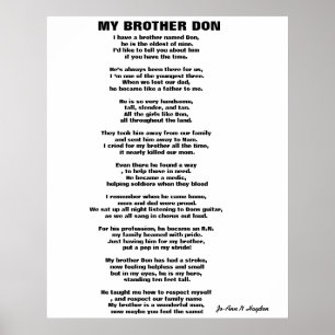 IK HEB EEN BROER GENOEMD DON-gedicht. Poster