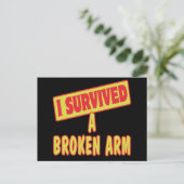 IK HEB EEN BROKEN ARM OVERLEVEN BRIEFKAART (Staand voorkant)