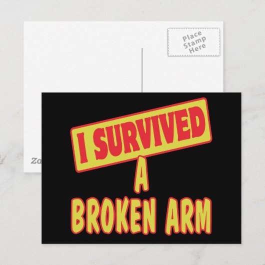 IK HEB EEN BROKEN ARM OVERLEVEN BRIEFKAART (Voorkant / Achterkant)